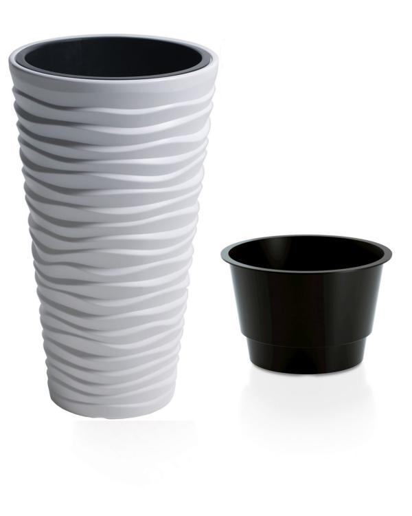 Doniczka falista Sand z wkładem DPSA350