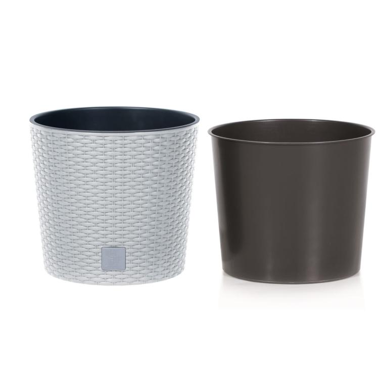 Doniczka BIAŁA Rato okrągła DRTUS200L z wkładem