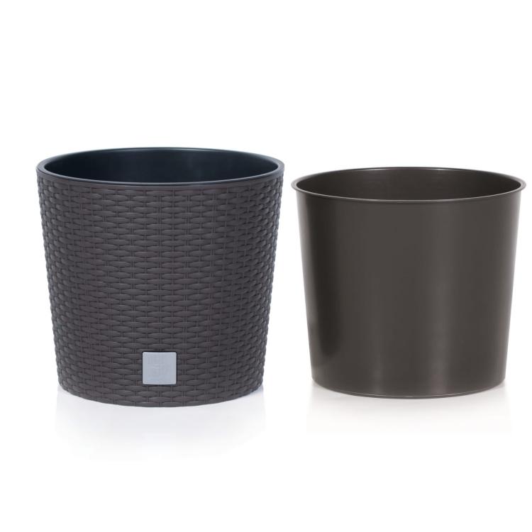 Doniczka BRĄZOWA Rato okrągła DRTUS200L z wkładem