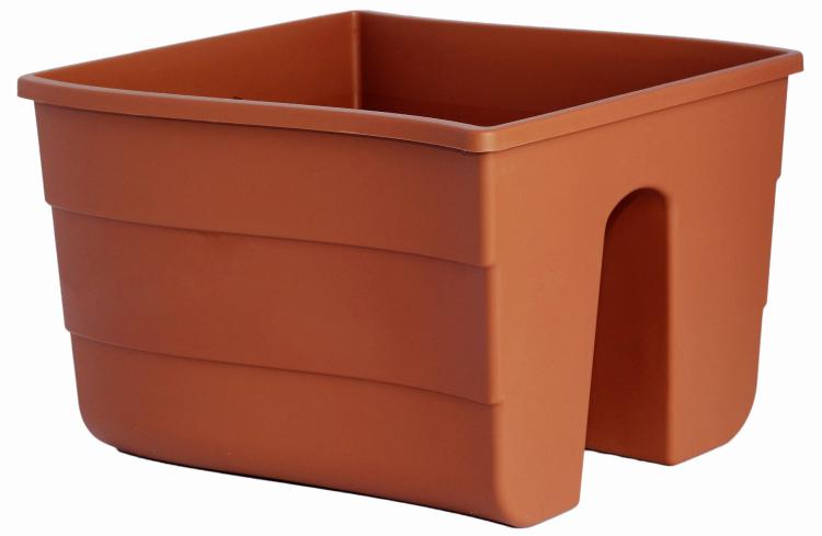 Doniczka na balustradę Wave 30 -  terracotta