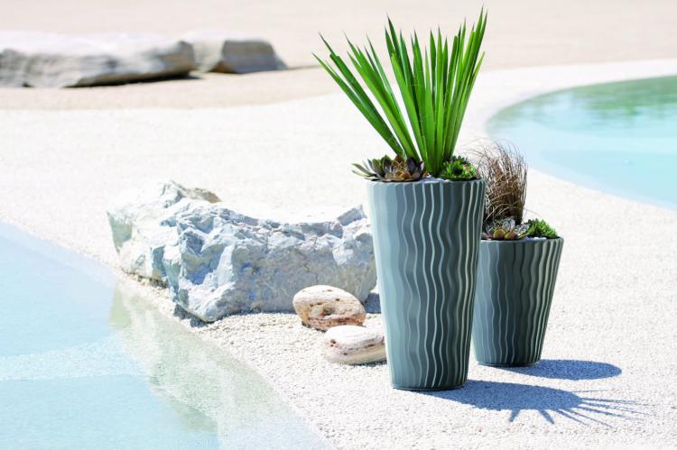 Doniczka wysoka Sandy Slim z wkładem DPSP350