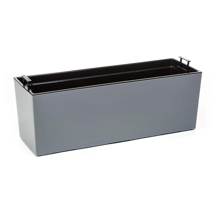 Doniczka balkonowa BEGONIA 190x560 połysk szary