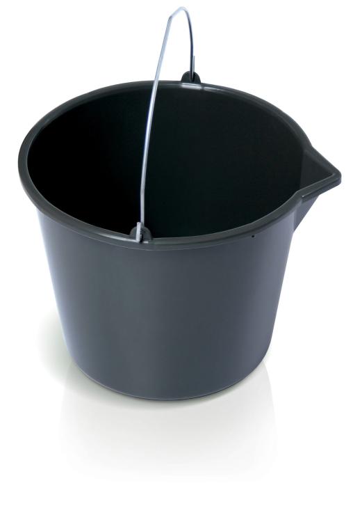 Wiadro budowlane 16 l z lejkiem czarne