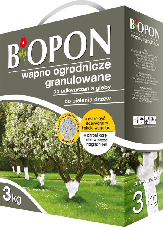 Wapno ogrodnicze granulat do bielenia 3kg, BIOPON