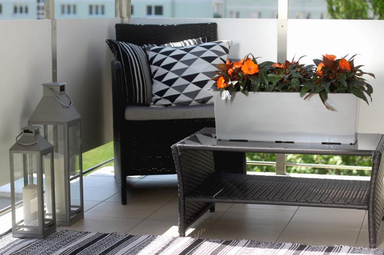 Doniczka balkonowa BEGONIA 190x560 połysk szary