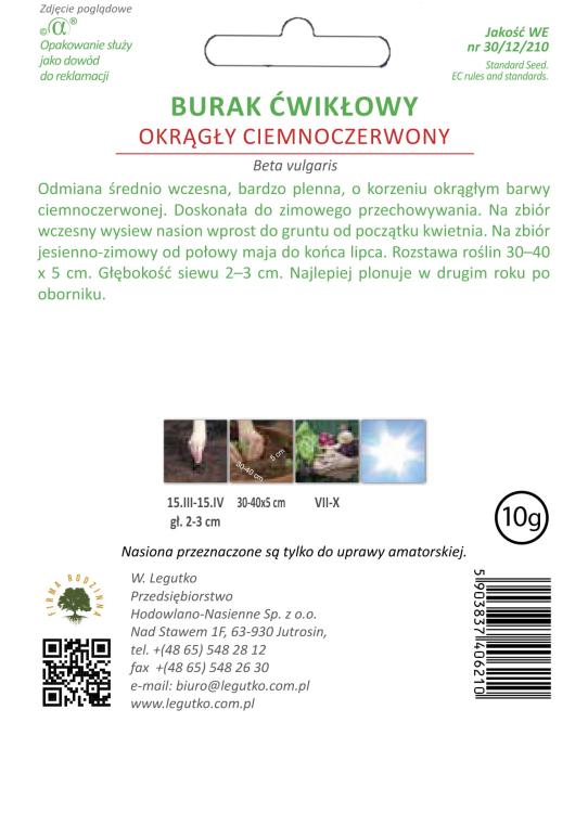 Burak ćwikłowy Okrągły Ciemnoczerwony