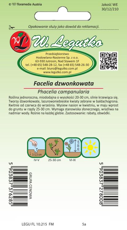 Facelia dzwonkowata ciemnoniebieska