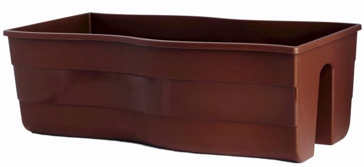 Doniczka na balustradę Wave 60 cm brąz