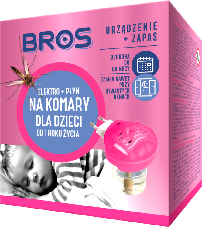 Płyn przeciw komarom, dla dzieci od 1 roku życia z urządzeniem elektro, Bros