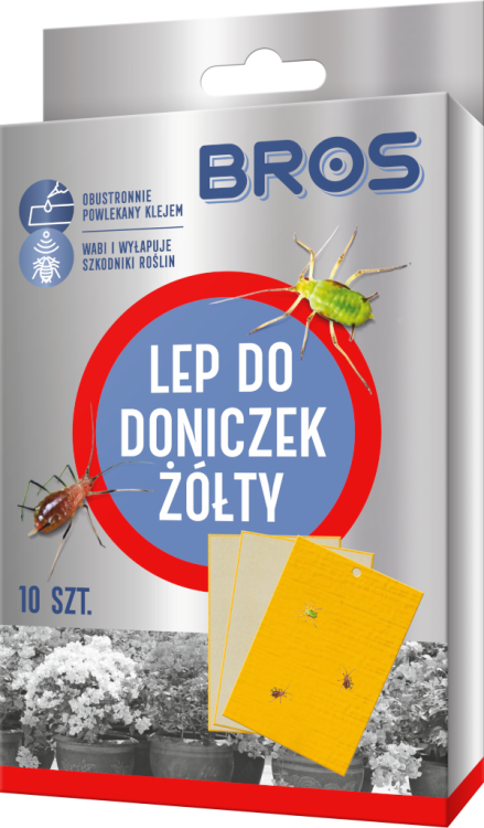 Żółty lep do doniczek na szkodniki 10 szt., Bros
