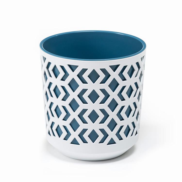 Doniczka okrągła AZTEK 255 biała wkład morski