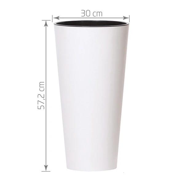 Doniczka wysoka, biała, wys. 57 cm Tubus Slim DTUS300