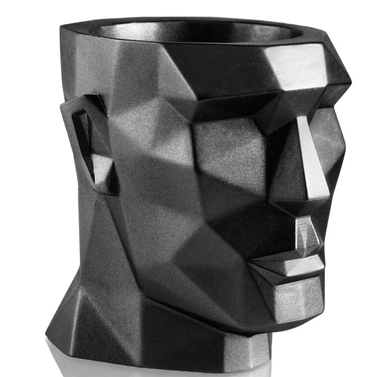 doniczka głowa czarna metaliczna