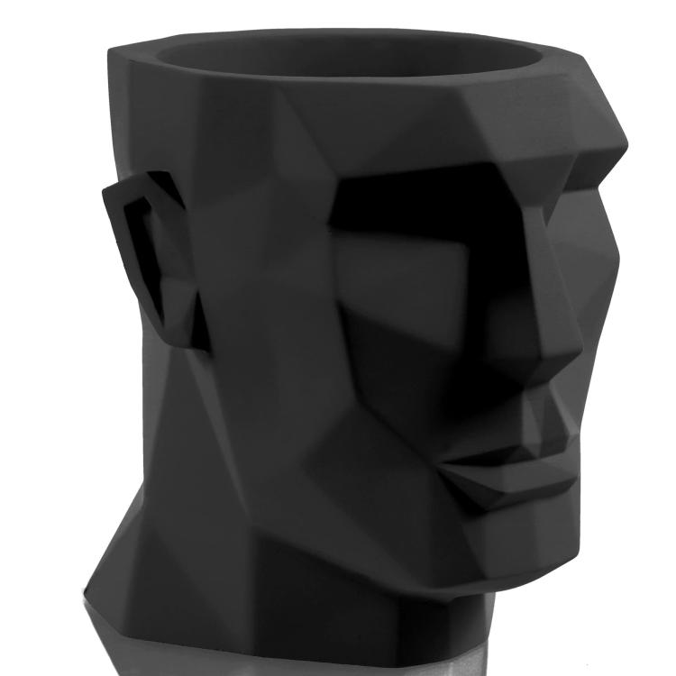 doniczka głowa czarna matowa