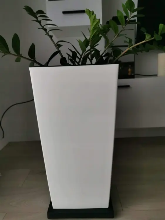 Doniczka wysoka 61 cm, biała, kwadratowa, URBI DURS325 z wkładem