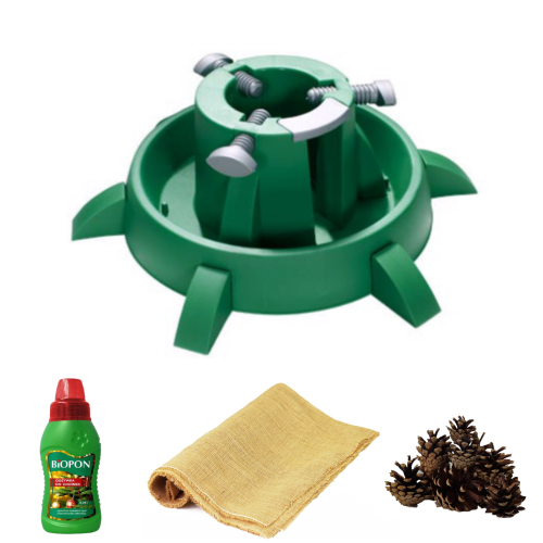 Stojak choinkowy XS, nawóz, juta, szyszki