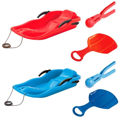 Sanki dla dzieci RACE i jabłuszko KID + śnieżkomat - podwójny zestaw na śnieg