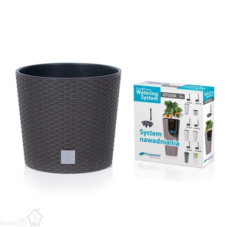 Doniczka z nawadnianiem, okrągła rattanowa Rato DRTUS200LS