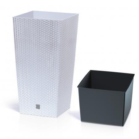 Doniczka RATO wysoka DRTS300 z wkładem | Biały-5066070