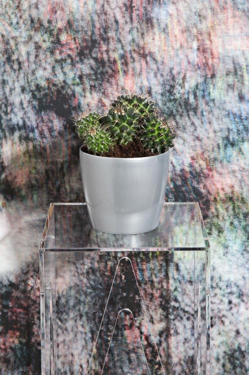 Doniczka okrągła MAGNOLIA 155 srebrny metalik