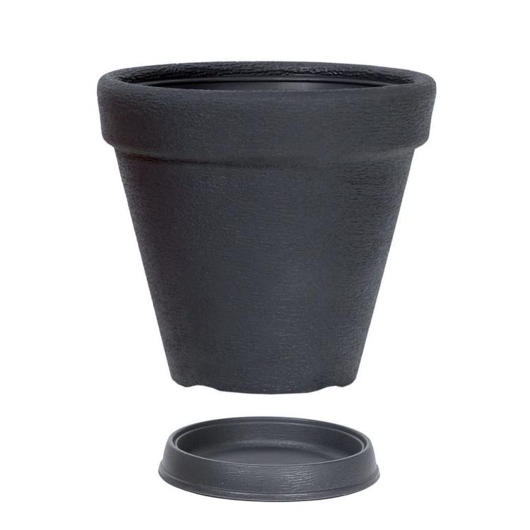 Doniczka okrągła Classic DBC30 z podstawką antracyt