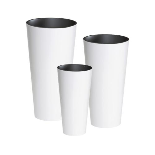 Zestaw wysokich doniczek matowych Tubus, DTUS200, DTUS250, DTUS300