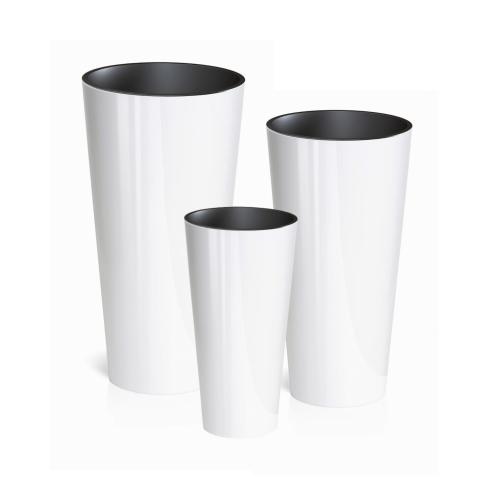 Zestaw wysokich doniczek w połysku Tubus, DTUS200S, DTUS250S, DTUS300S