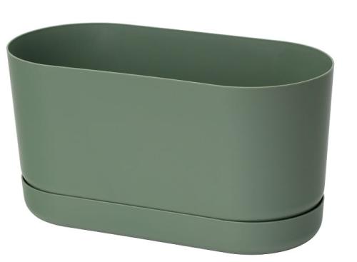 Doniczka podłużna Satina 27 z podstawką