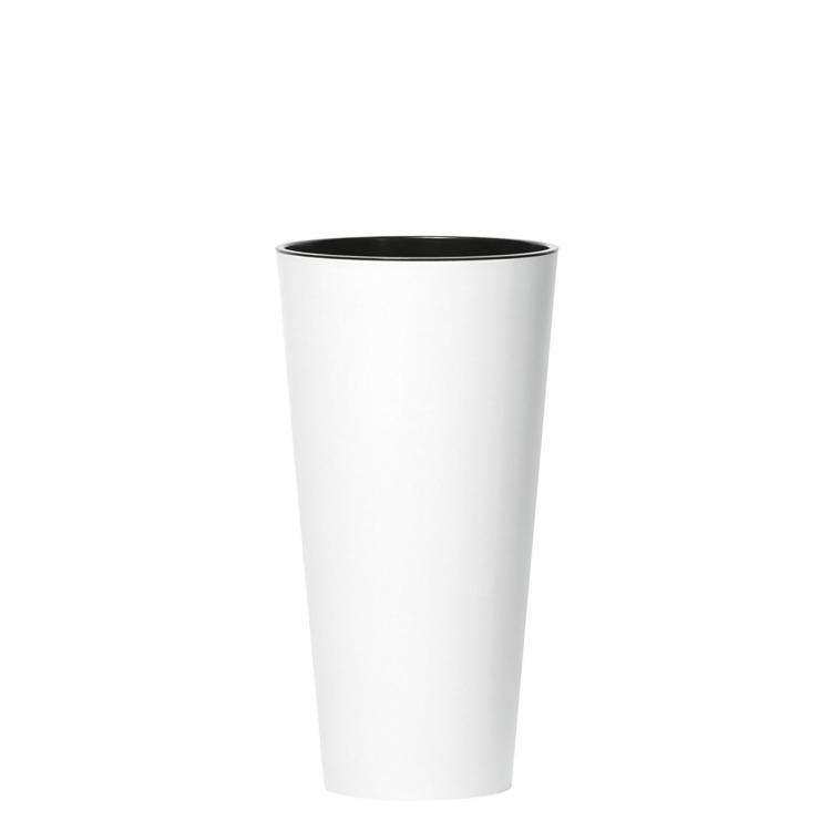 Doniczka Tubus Slim DTUS200 – biała matowa, widok z przodu