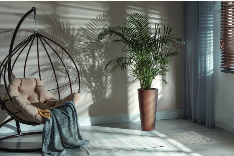 Aranżacja wnętrza z doniczką Corten Tubus – industrialne wnętrze, nowoczesny styl