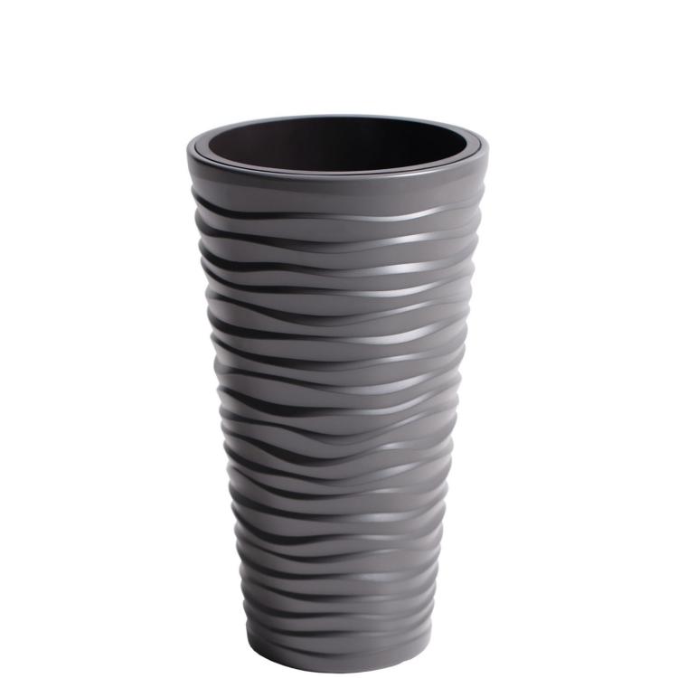 Doniczka wysoka z efektem fali Sand z wkładem DPSA300.jpg