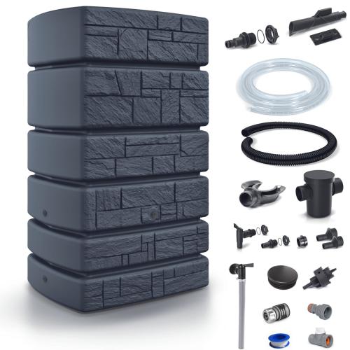 Zbiornik na wodę deszczową TOWER STONE IDTST500 + przyłącza