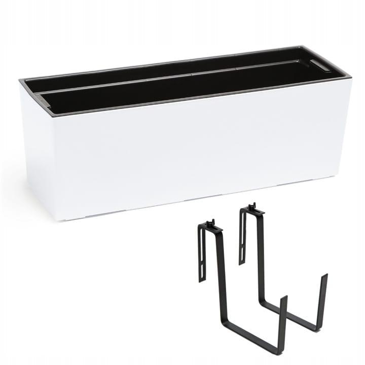 Doniczka balkonowa z uchwytami BEGONIA 560 - biała