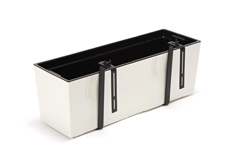 Doniczka balkonowa z uchwytami BEGONIA 560 - kremowa