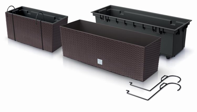 Doniczka balkonowa rattanowa RATO DRC600W z uchwytem