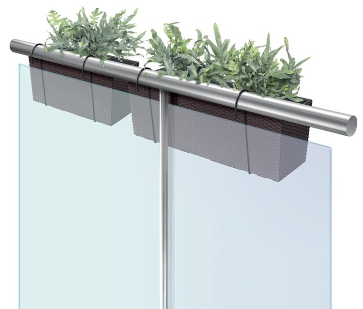 Doniczka balkonowa rattanowaRATO DRC600W z uchwytem