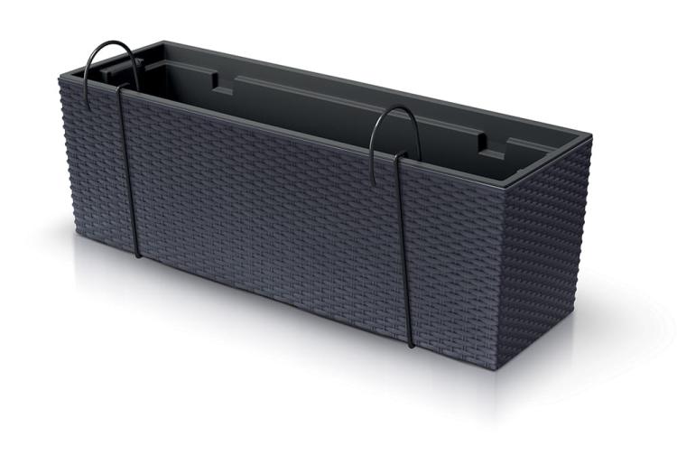 Doniczka balkonowa rattanowa RATO DRC600W z uchwytem