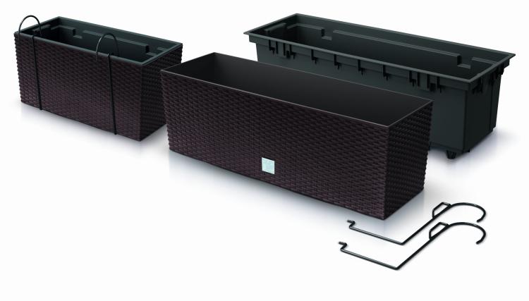 Doniczka balkonowa rattanowa RATO DRC400W z uchwytem
