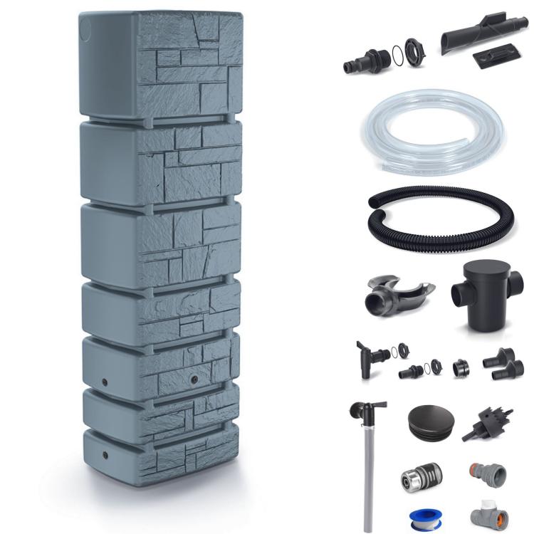 Zbiornik na deszczówkę TOWER STONE IDTST350 + przyłącza