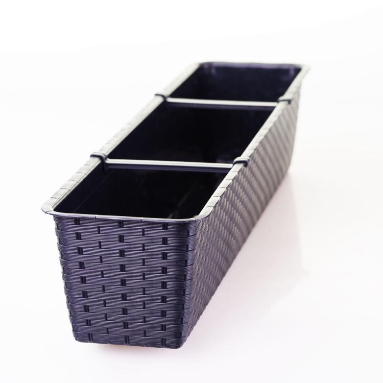 Doniczka balkonowa Ratolla z podstawką ISR800P, zestaw 4 sztuki