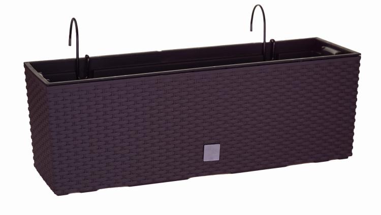 Doniczka balkonowa rattanowaRATO DRC600W z uchwytem umbra