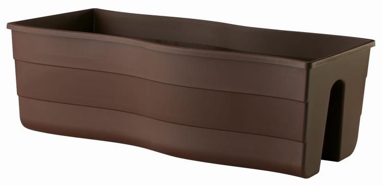 Doniczka na balustradę Wave 60 brązowa