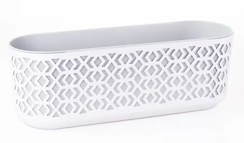 Doniczka podłużna AZTEK z wkładem 600 biała