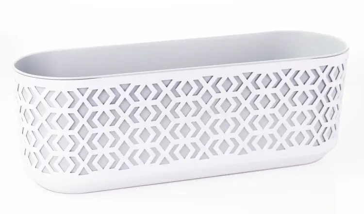 Doniczka podłużna AZTEK z wkładem 600 biała