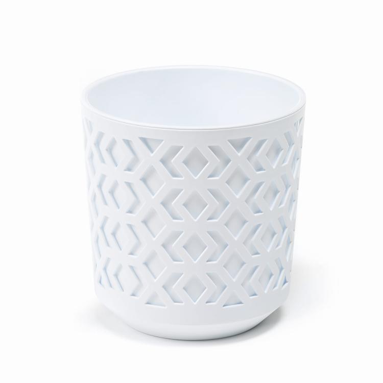 Doniczka okrągła AZTEK 255 biała wkład biały