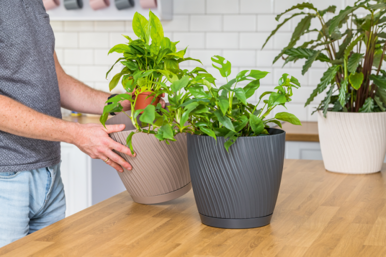 Doniczka z podstawką Mika 15 okrągła