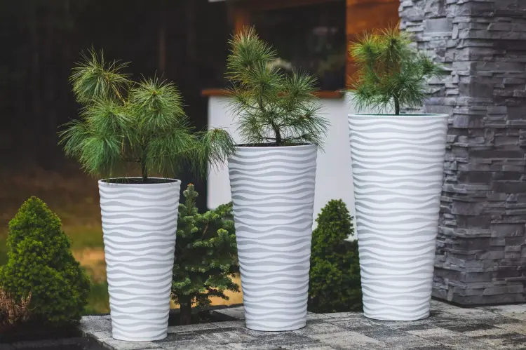 Doniczka wysoka, okrągła, Sahara Dunes Slim 30 z wkładem