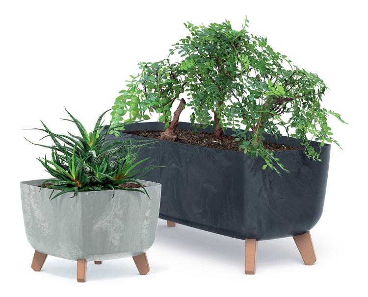 Doniczka kwadratowa na nóżkach GRACIA, Prosperplast, DGQL240E