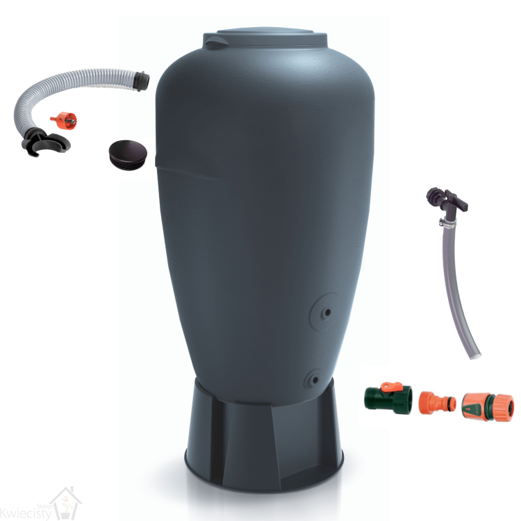 Zbiornik na wodę deszczową AQUACAN 440 l + przyłącza, podstawa