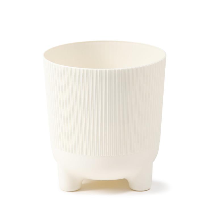 Doniczka na nóżkach, osłonka ARIA 160 jumper, Lamela kolor kremowy